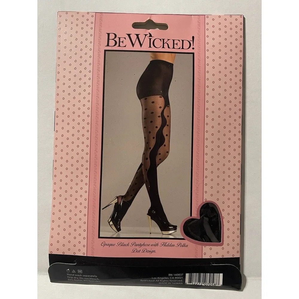 BeWicked Go Fish Black Fishnet Crotchless Pantyhose O/S NEW
